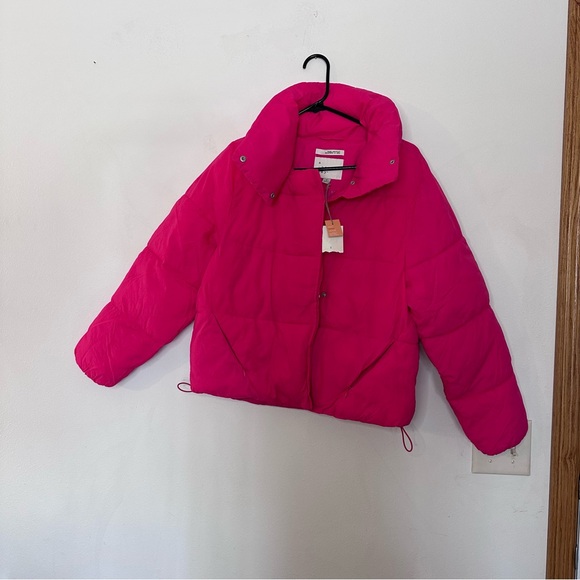a new day Jackets & Blazers - a new day Women's Hot Pink Puffer Jacket